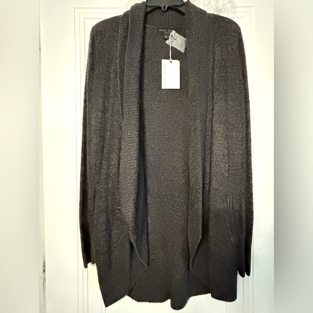 NWT Barefoot Dreams cozy chic cardigan sweater.  Charcoal grey